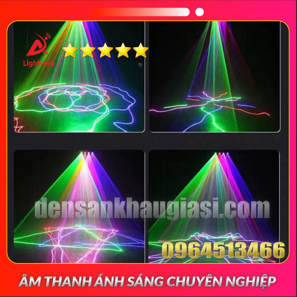 Đèn Laser Quét Tia 4 Cửa 7 Màu Dành Cho Phòng Bay Phòng Karaoke Đèn Sân Khấu Lightvera