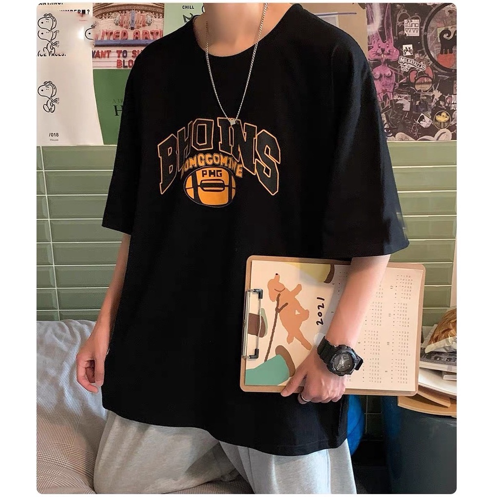 Áo thun unisex nam nữ tay lỡ form rộng phong cách AT505