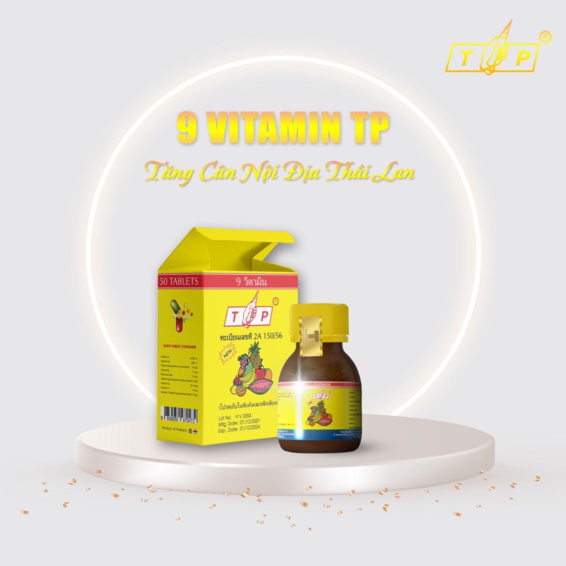 Có Giấy Kiểm Nghiệm An Toàn VNTEST | 9 VITAMIN TĂNG CÂN BẢN NỘI ĐỊA THÁI LAN CHÍNH HÃNG (KHÔNG CÓ TRỘN VIÊN NHỎ GÂY HẠI)