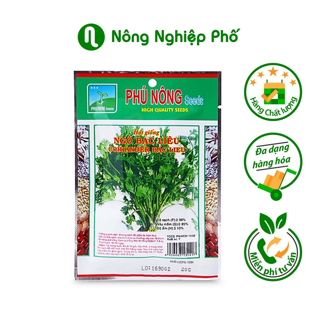 Gói 20 gram - Hạt giống Ngò Bac Liêu PN