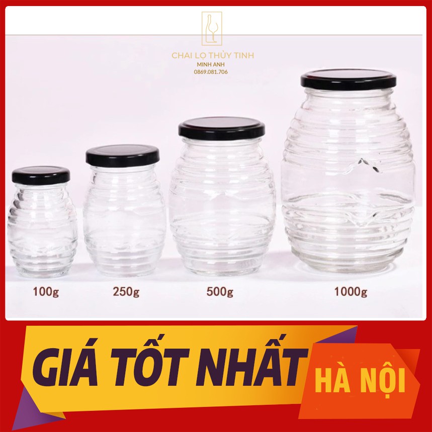 { GIÁ TỐT NHẤT}  Hũ Thủy Tinh Tổ Ong Đựng Mật Ong 85ML