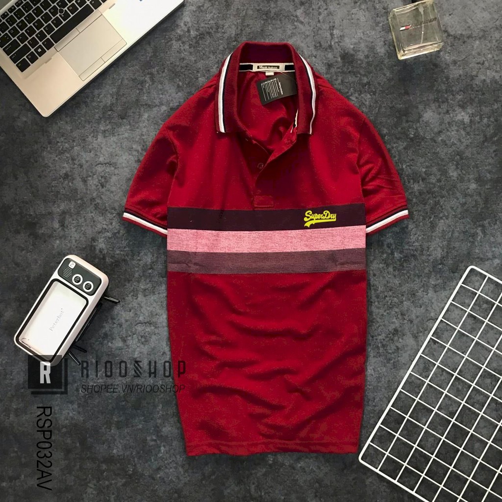 Áo thun nam polo cao cấp phối màu ngang ngực RSP032AV - áo phông nam đẹp Riooshop | BigBuy360 - bigbuy360.vn