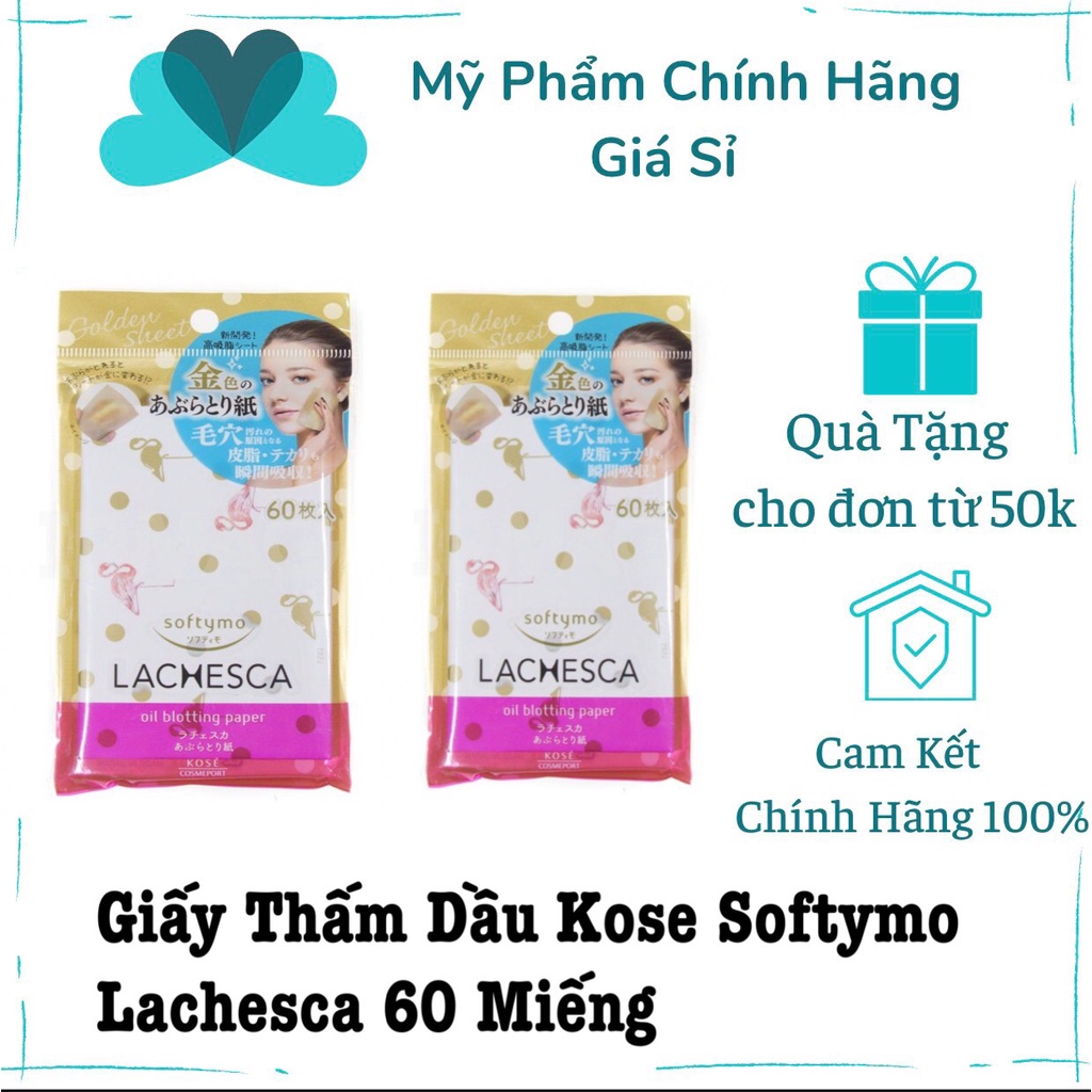 Giấy Thấm Dầu Kose Softymo Lachesca 60 Miếng