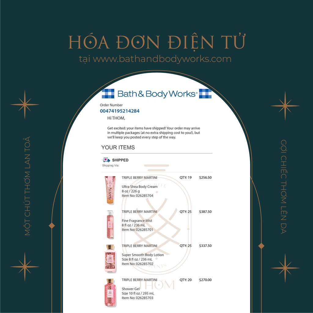 TRIPLE BERRY MARTINI | SẢN PHẨM TẮM DƯỠNG XỊT THƠM TOÀN THÂN BATH & BODY WORKS | Thế Giới Skin Care