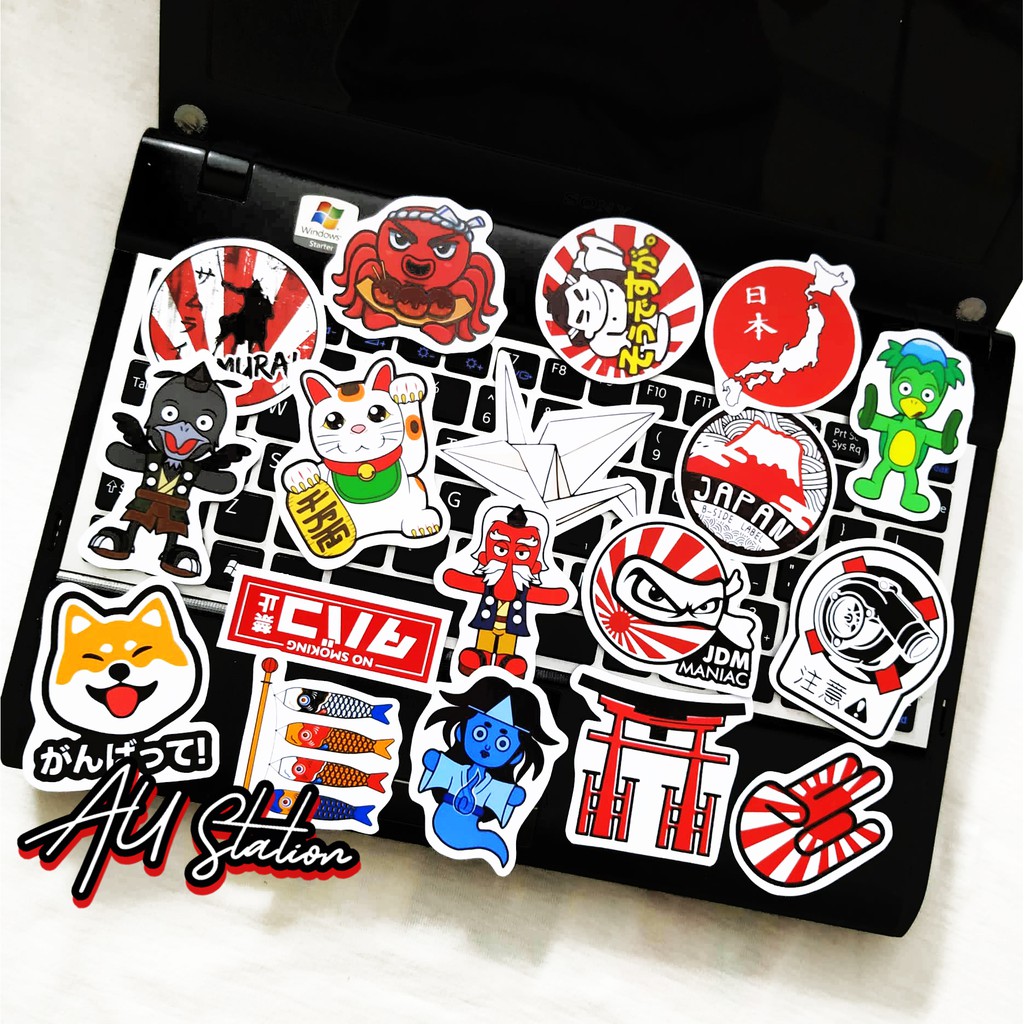 Decal Sticker "JAPAN - NHẬT BẢN" Nhựa PVC, không thấm nước, dán nón BH, xe, laptop, phone,Vali,..