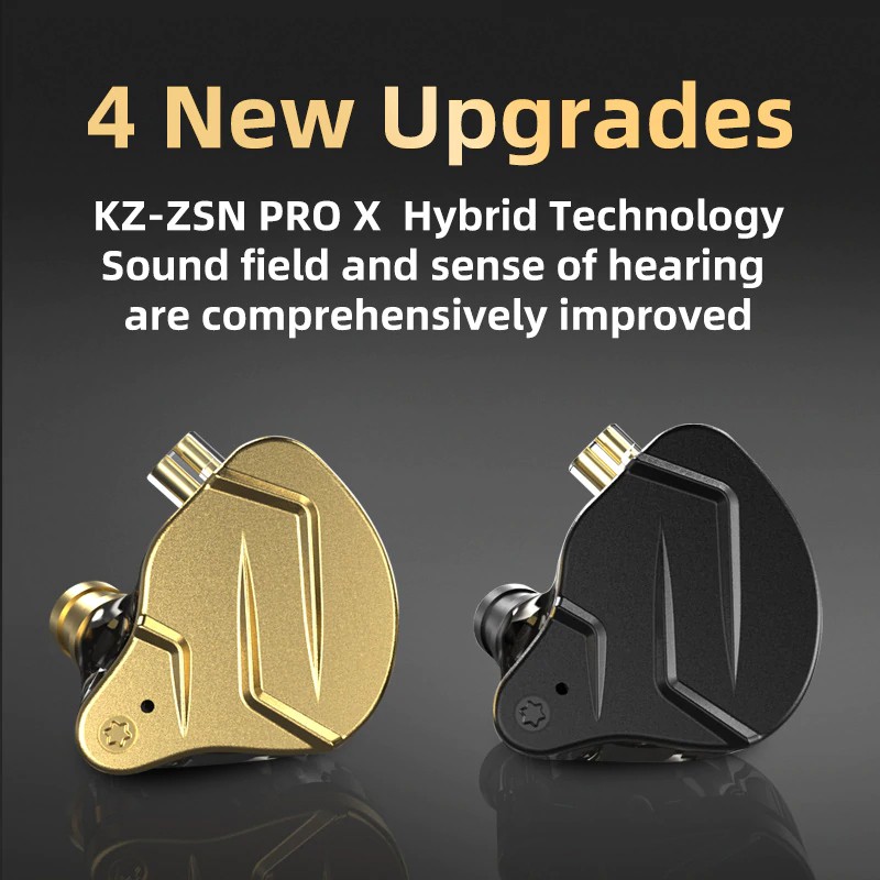Tai nghe KZ ZSN Pro X - Hàng chính hãng | trang bị 2 driver 1DD 10MM + 1BA, Có Mic thoại, Âm thanh Hifi