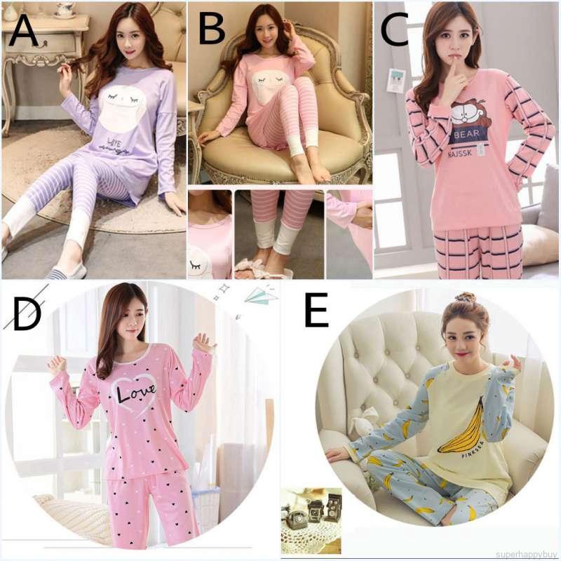 Set đồ ngủ dài tay thời trang phụ nữ
