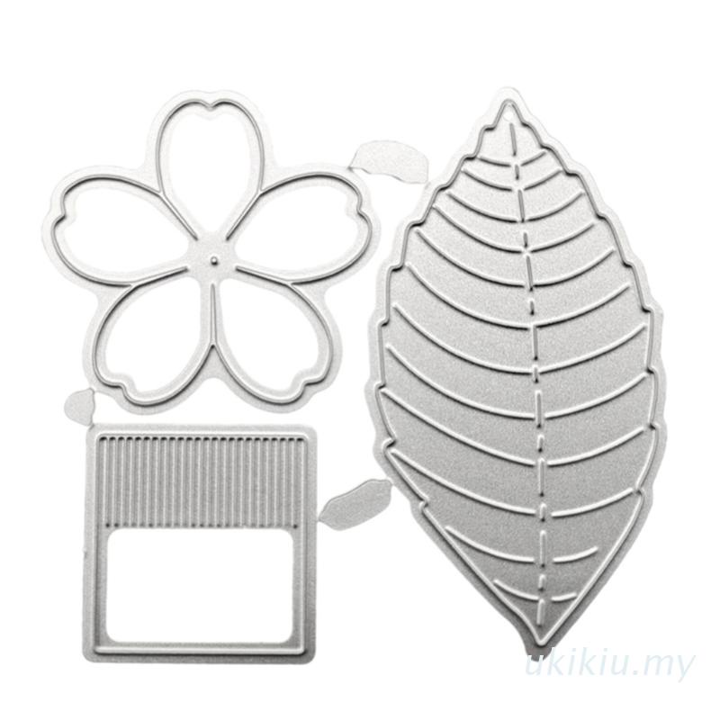 Khuôn cắt giấy làm từ kim loại hình hoa lá 3D trang trí Scrapbook