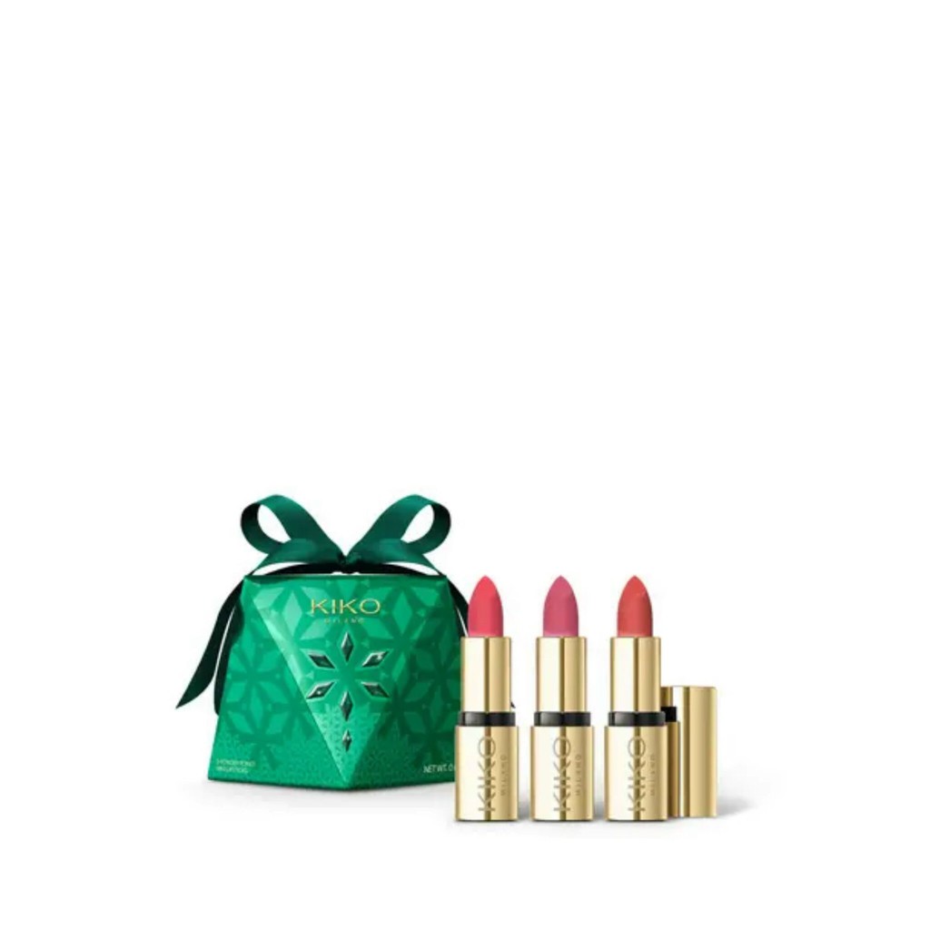 [Bill Authentic] Set 03 son KIKO phiên bản giới hạn mùa Lễ hội (Giáng sinh) 2020 - Holiday Gems Mini Lipsticks Set