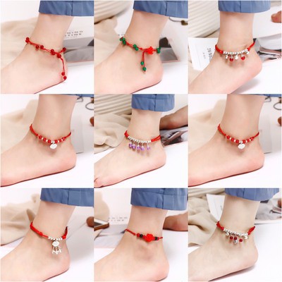Lắc chân thắt dây đỏ handmade phong cách và cá tính 2019