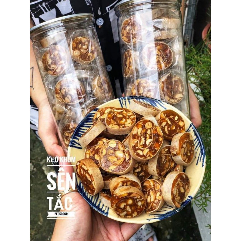 Kẹo khóm sên tắc cuộn đậu phộng 500g