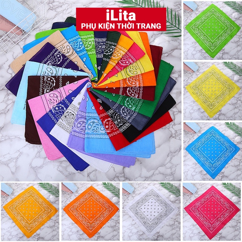 Khăn Bandana Turban Hiphop Nam Nữ, Badana Đủ Màu Đen, Trắng, Đỏ, Hồng, Xanh, Cam, Vàng