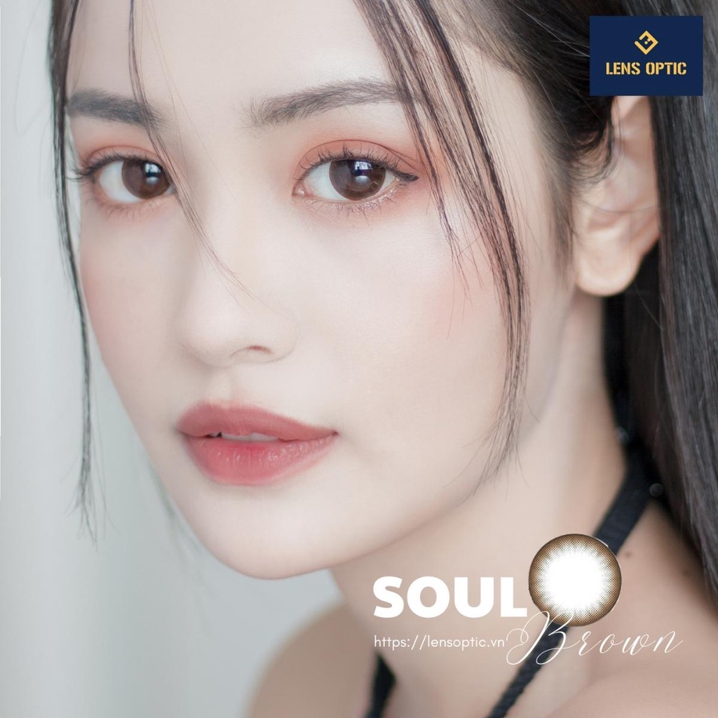 Kính áp tròng 1 ngày màu Soul Brown Clalen iris, lens mắt màu nâu có độ cận - Lens Optic