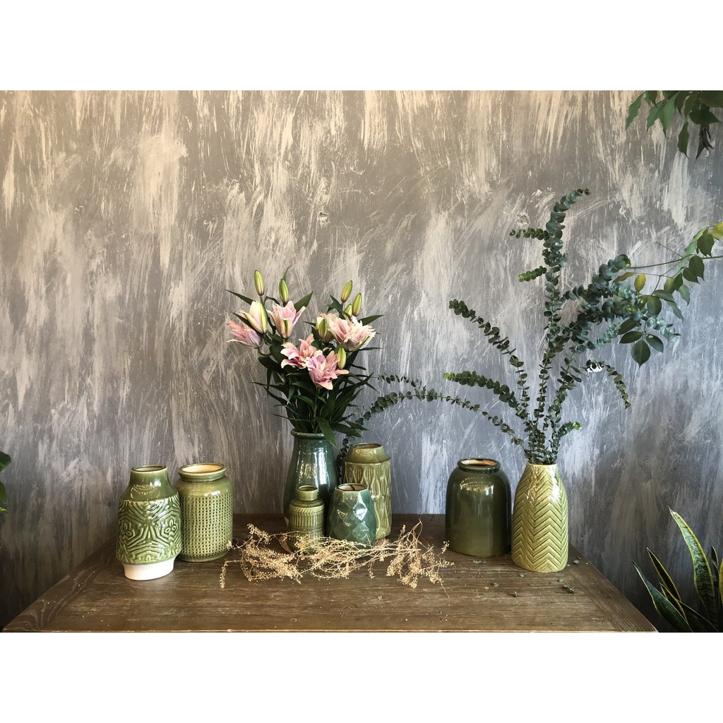 ̣̣̣̣̣(Ảnh Shop Chụp) Bình Gốm Decor- Trang Trí Nhà Cửa Vintage Của Mê Thảo Flower- Ib Shop Để Chọn Mẫu