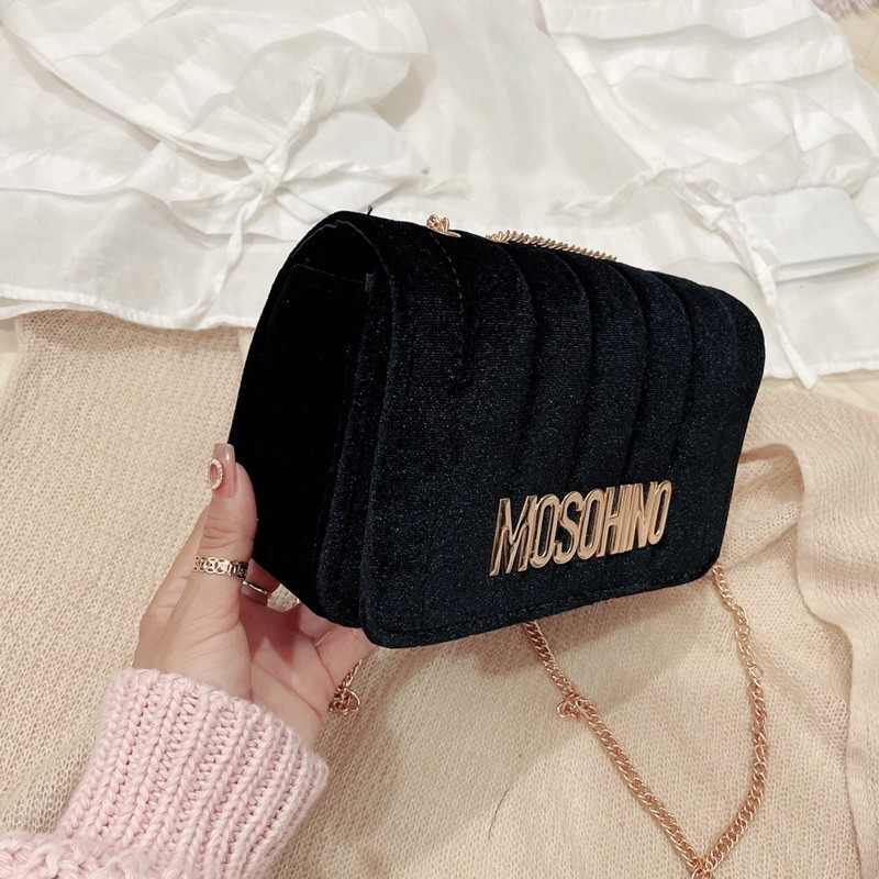 Túi xách nữ đeo chéo đẹp giá rẻ moschino nhung thời trang cao cấp dễ thương DIOMI