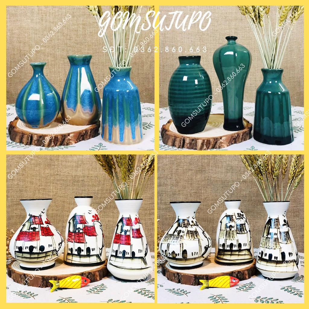 Lọ Hoa Sứ Mini - Mẫu mới - Gốm Sứ Bát Tràng - Bình Hoa Trang Trí - Decor