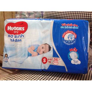 MẪU MỚI - Tã dán sơ sinh huggies size S56 từ 4 > 8kg (56 miếng)