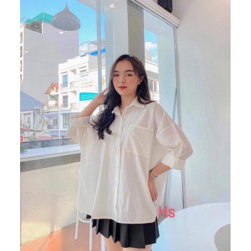Áo sơ mi viền chỉ nổi HS