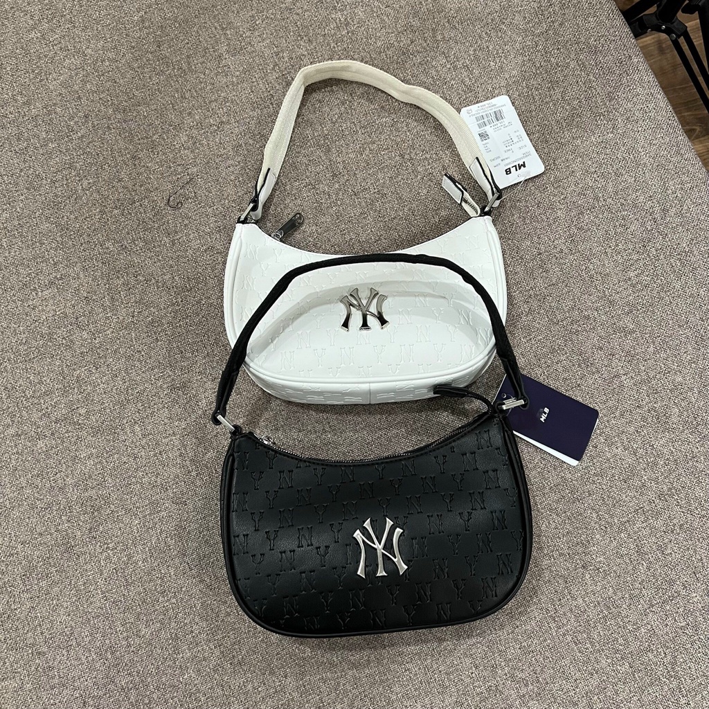 Túi Kẹp Nách  MLB NY Monogram Diamond Da In Chìm Full Tag Code