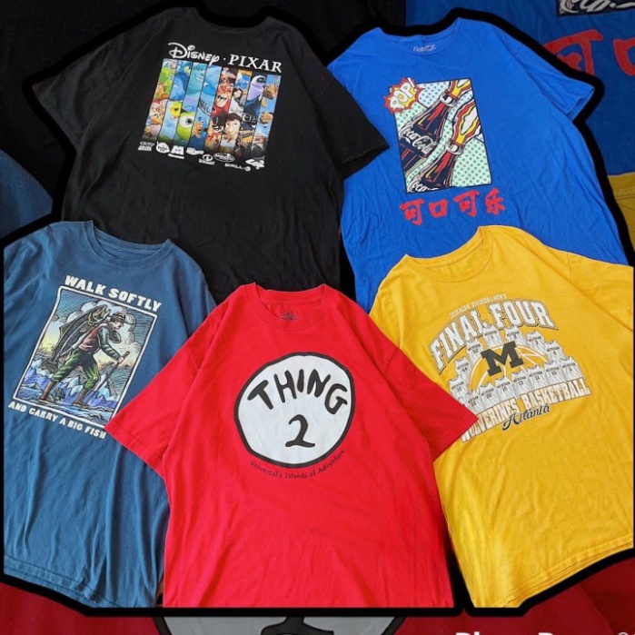 Áo Thun Mỹ 2hand, Áo Thun Nam Nữ Phông Secondhand Form Rộng To Big Size Thời Trang Siêu Đẹp Unisex In Hình Freestyle