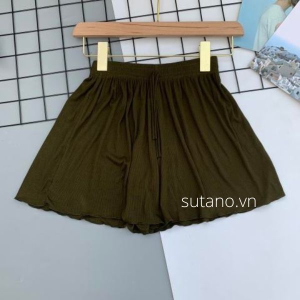 Quần short thun lạnh cạp chun - sooc mặc nhà mùa hè, Quần ngủ vải cotton mịn mát co giãn q604 sutano