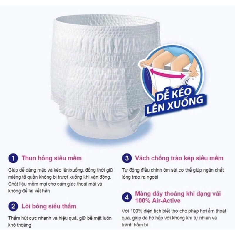 Tã Quần Caryn Mỏng Nhẹ M16 16 Miếng (Vòng Bụng 60 - 85cm)