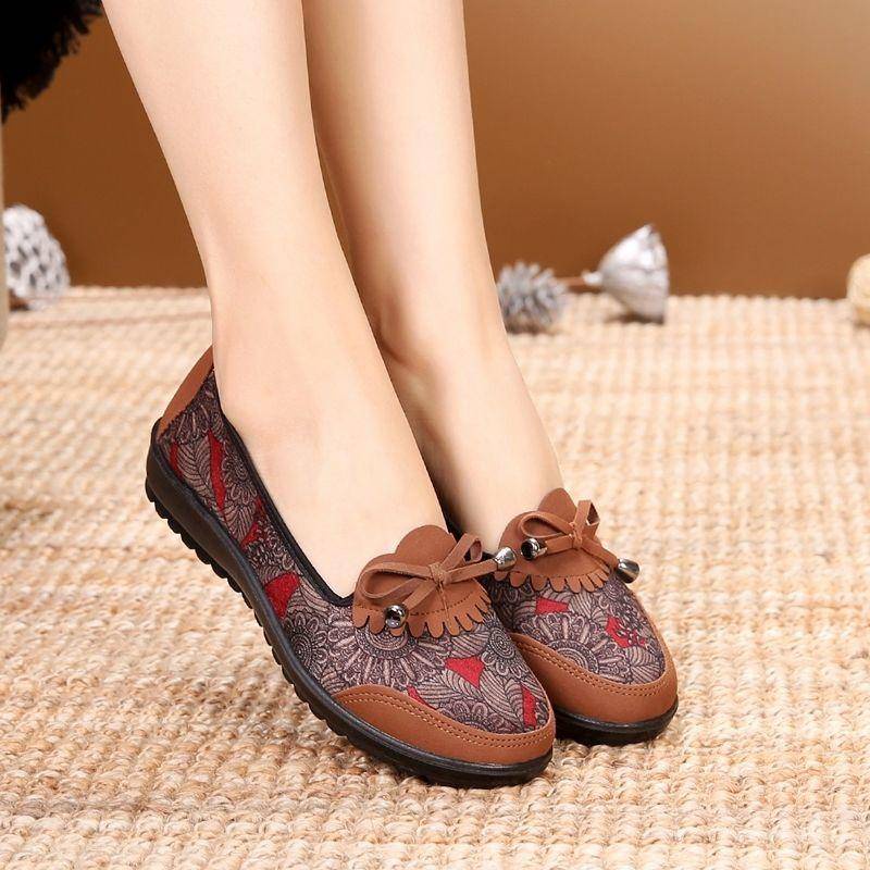 Giày Lười Vải Đế Mềm Chống Trượt Kiểu Bắc Kinh Cổ Điển Cho Nữ
