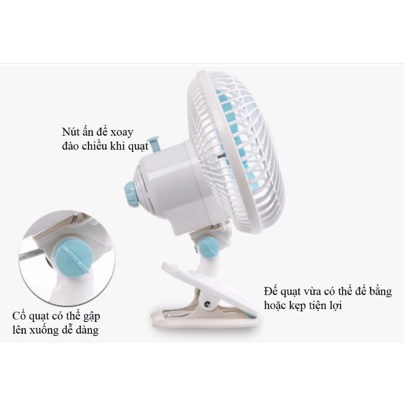 Quạt kẹp bàn, đặt bàn công suất 20w tiện dụng, chạy êm, nhiều gió.