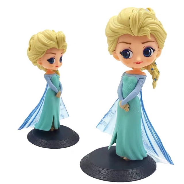 Set 3 Mô Hình Công Chúa Disney phiên bản Q Chibi   Elsa Anna Tinkerbell Rapunzel Belle Snow White  15-16cm