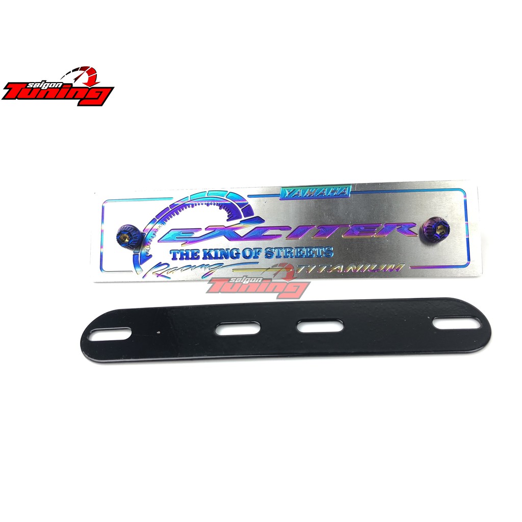 Bảng tên Exciter 135/150 Titanium cao cấp - tặng ốc Titan + pas SaigonTuning