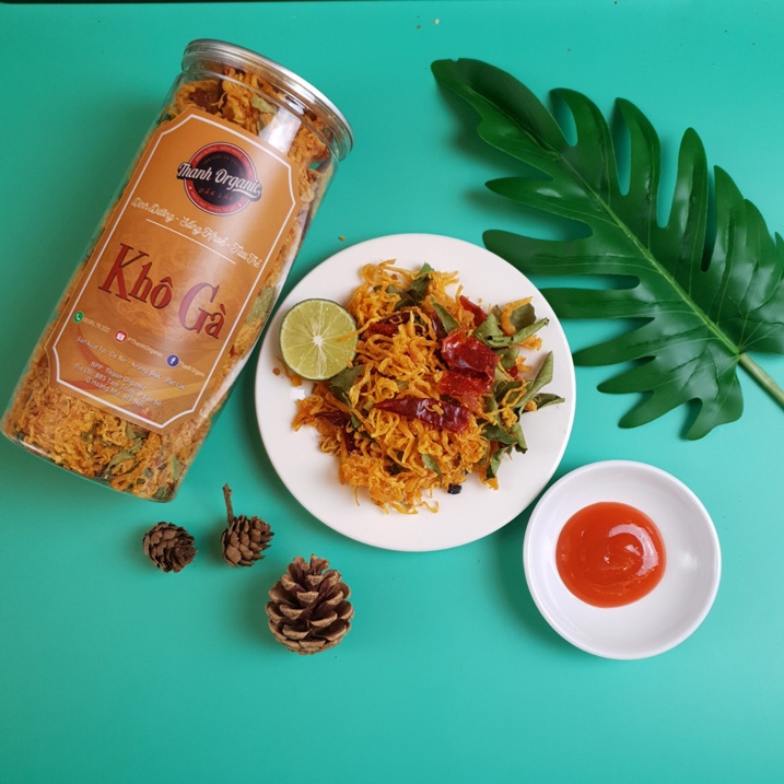 500G Khô gà lá chanh sấy khô đồ ăn vặt ngày tết đi picnic Thanh Organic | BigBuy360 - bigbuy360.vn