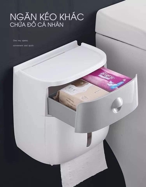 Hộp đựng giấy vệ sinh Ecoco đa năng- Hộp đựng giấy phòng tắm