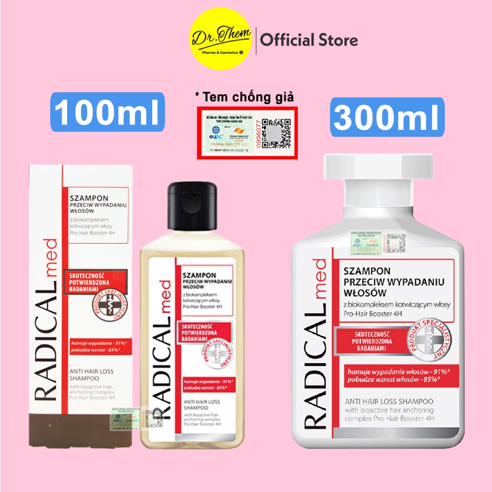 Dầu Gội Đầu Làm Sạch và Giúp Ngăn Ngừa Rụng Tóc RADICAL MED ANTI HAIR LOSS SHAMPOO Farmona