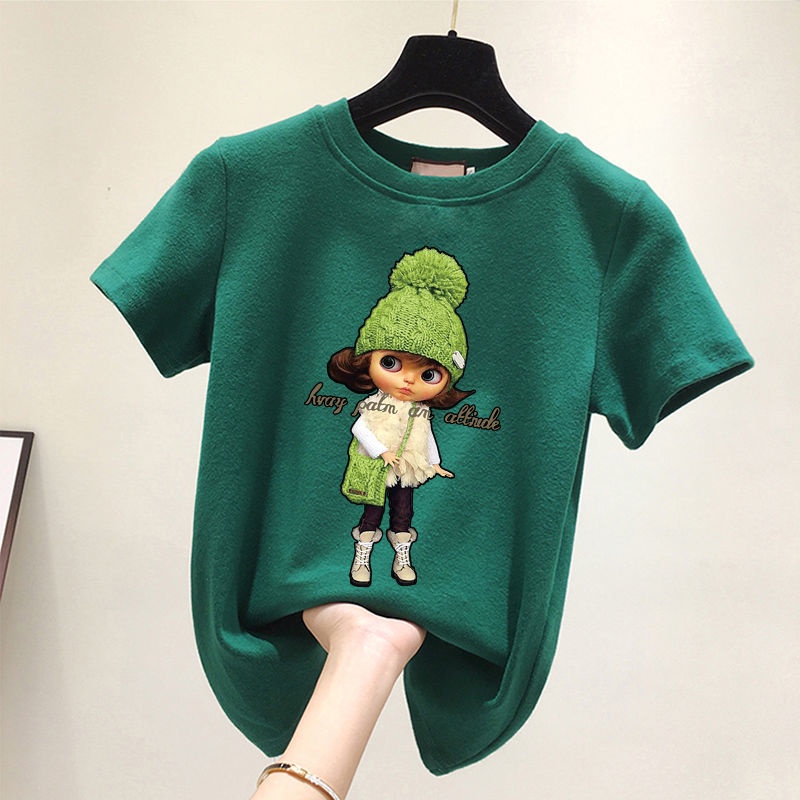 Áo Thun 100% Cotton Cổ Tròn Ngắn Tay Thời Trang Mùa Hè Dành Cho Nữ 2022