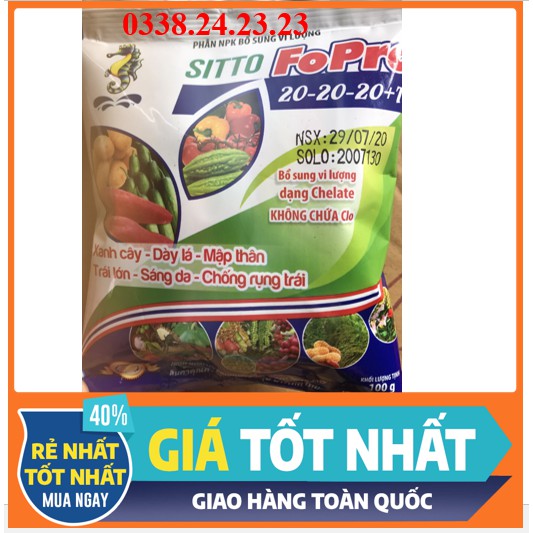 [ HIỆU QUẢ CAO] PHÂN BÓN LÁ 20-20-20 SITTO THÁI LAN GIÚP CÂY XANH CÂY, DÀY LÁ, TRÁI LỚN, CHỐNG RỤNG PHUN 3 BÌNH 18L