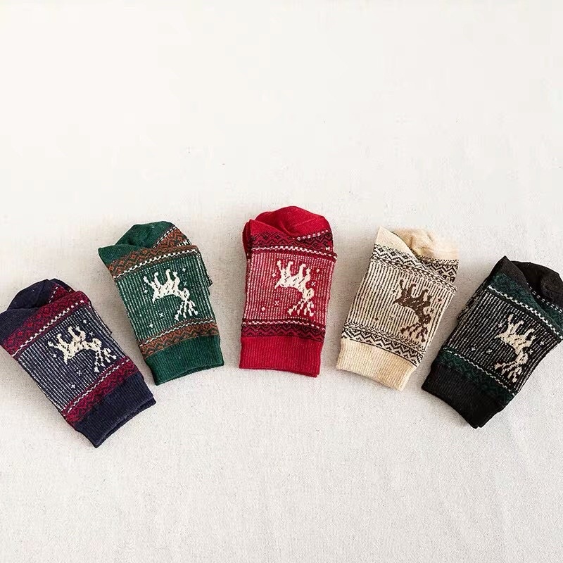 [TonaShoe] Tất Thổ Cẩm Hoạ Tiết Huơu M15