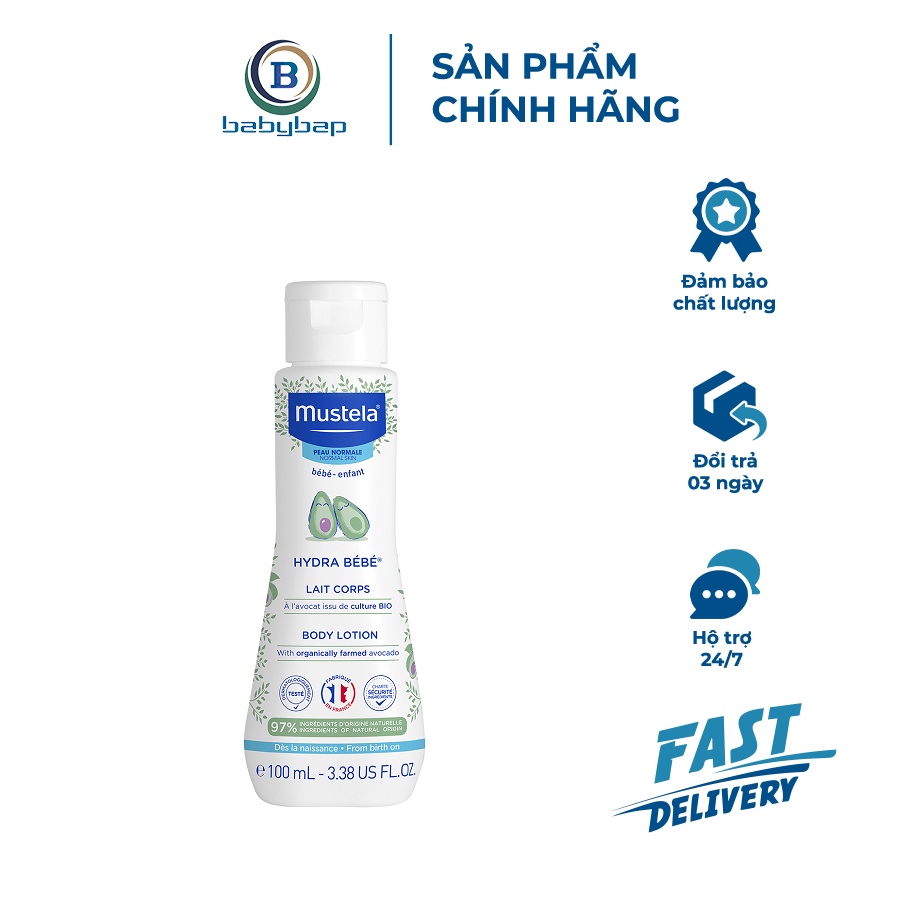 Lotion Dưỡng Thể Da Thường Mustela Hydra Bebe Body Lotion