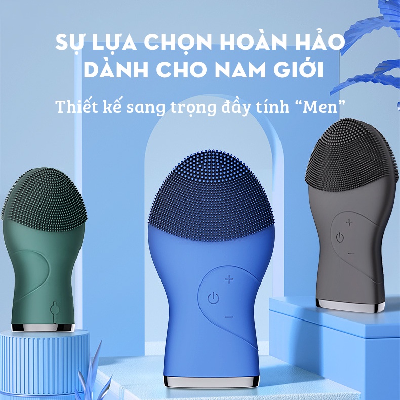 Máy rửa mặt và massage da mặt nam nữ Máy làm sạch mặt silicon công nghệ sóng siêu âm 4.0 Làm sạch bụi bẩn và dầu thừa