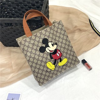 Dụng cụ trang trí chất lượng cao❤Túi xách cầm tay họa tiết hoạt hình mickey dễ thương cho nữ