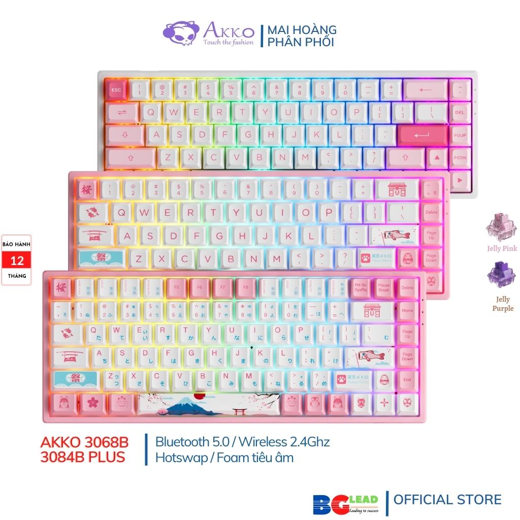 Bàn phím cơ không dây AKKO 3068B | 3084B Plus Multi-modes World tour R2 / 3068B Prunnus (Bluetooth 5.0|Wireless 2.4Ghz)