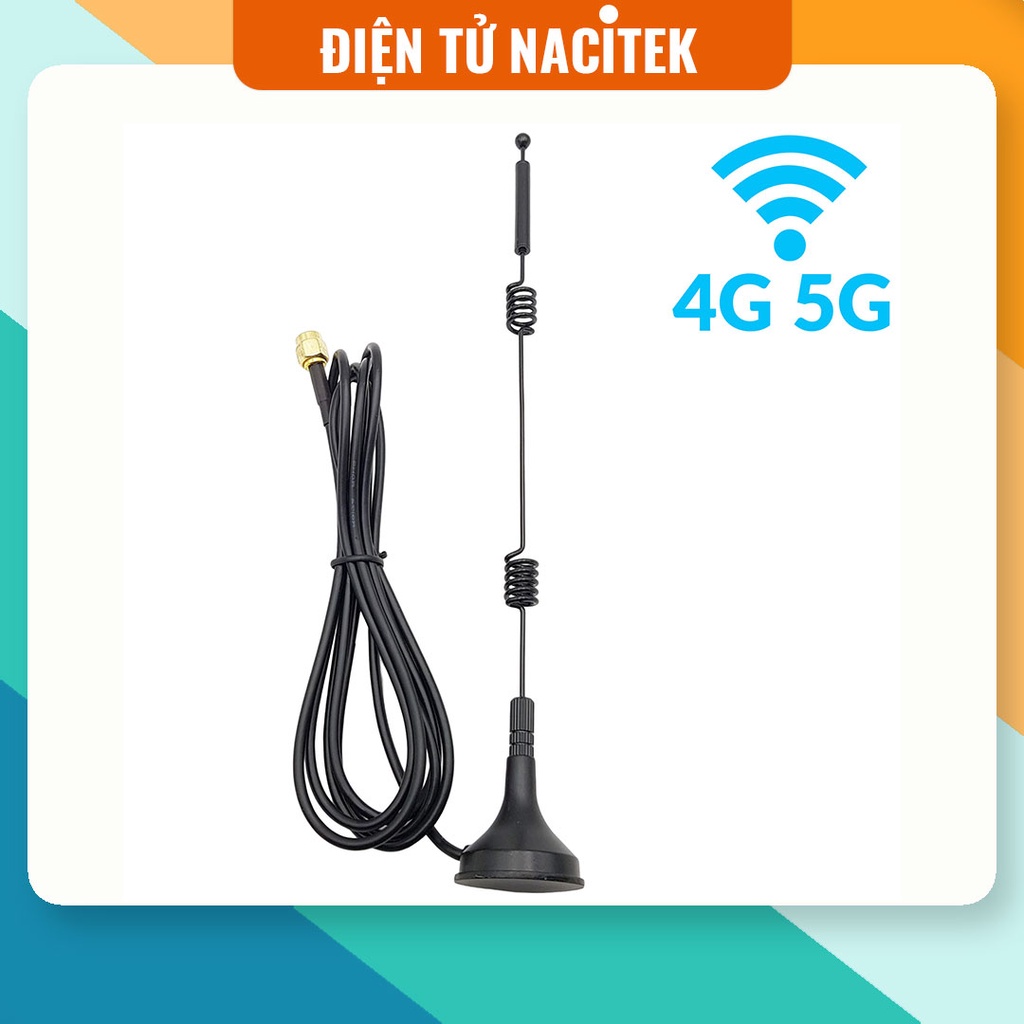 [NSHOP] Anten WiFi băng tần kép 2.4G 5G, anten cốc hút 5.8Ghz 12dBi SMA