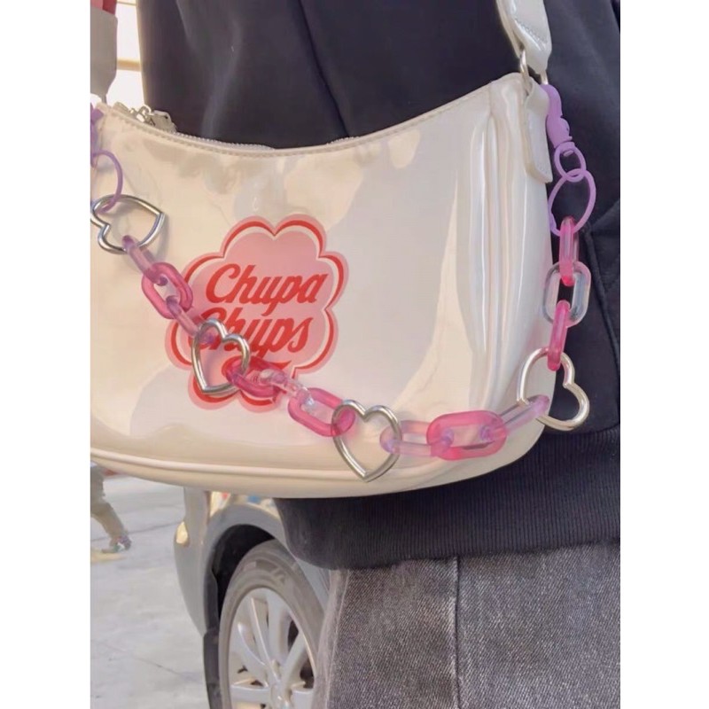 (HOT TAOBAO) túi đeo chéo dây xích kẹp nách Chupa Chups