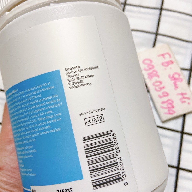 (Mẫu mới) Dầu cá tự nhiên Healthy Care Fish Oil 1000mg Omega 3 400 viên Úc | BigBuy360 - bigbuy360.vn