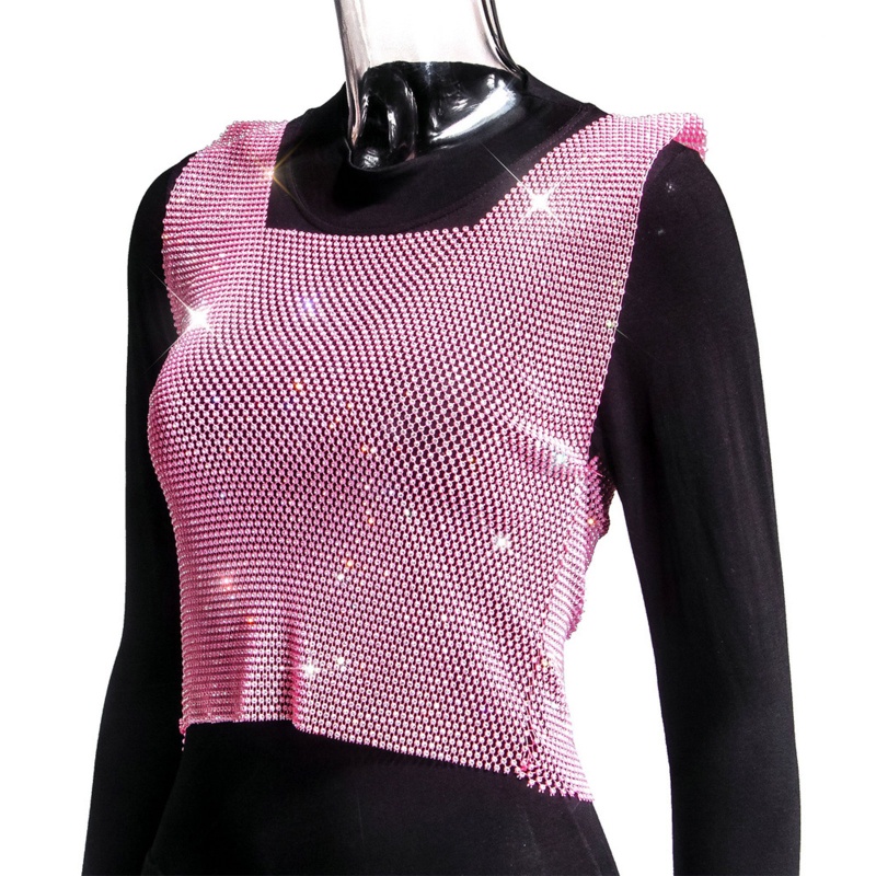 Brroa Phụ Kiện Dây Đeo Cơ Thể Dạng Chuỗi Lưới Rỗng Đính Đá Trang Sức Cho Bikini Dự Tiệc