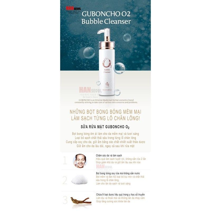 SỮA TẨY TRANG SỦI BỌT THẢI ĐỘC GUBONCHO _ O2 BUBBLE CLEANSER UGB | BigBuy360 - bigbuy360.vn