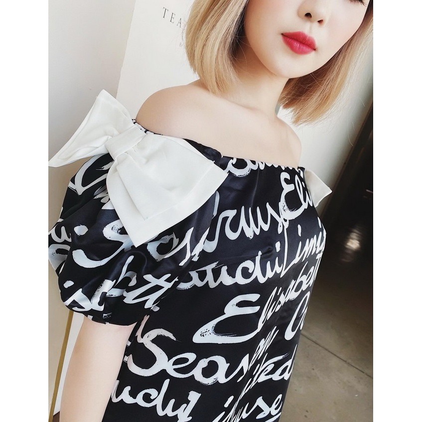 Đầm thiết kế bẹt vai form rộng suông babydoll Lụa Phi Mờ đi chơi | dạo phố