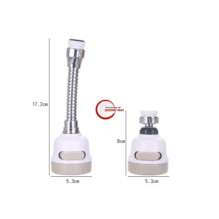 [Giá Sỉ] Đầu Vòi Nối Rửa Chén Bát Tăng Áp - 3 Chế Độ Phun - Xoay 360 Độ