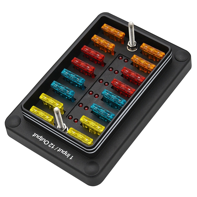 Giá Đỡ Cầu Chì 12 Chiều Có Đèn LED Và Ốc Vít Cho Xe Hơi