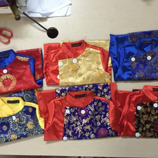 Áo dài bé trai 8-30kg gấm phối lụa hot hit