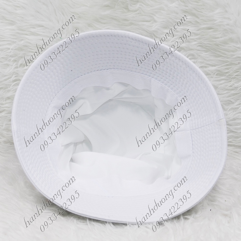 Mũ bucket vành cụp nón tai bèo in chữ vành rộng 6 cm, chất liệu vải cotton cao cấp phù hợp cho nữ